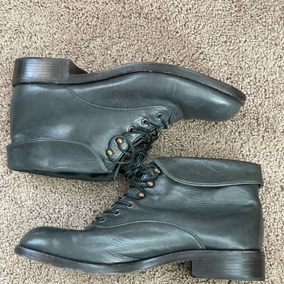 MARC Jacobs Boxcar Boot Genuine Leather Blue Gray Women’s Size 39 1/2. - Picture 14 of 16